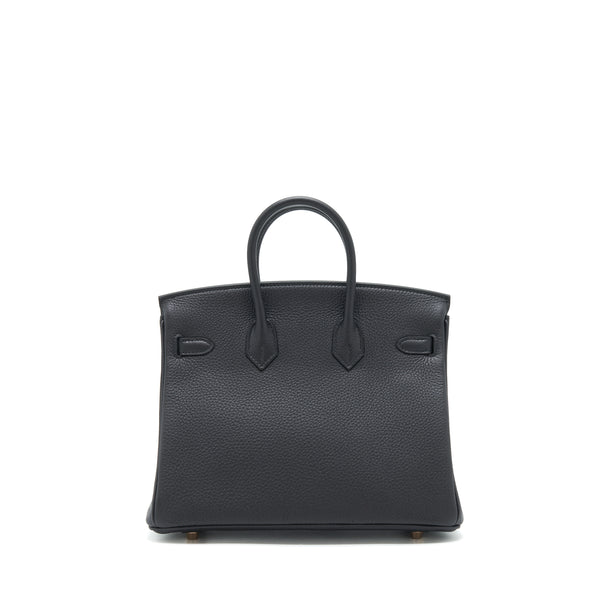 Hermes Birkin 25 Togo Black RGHW Stamp Z