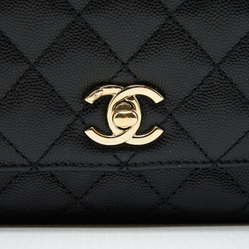 Chanel Mini Coco Handle 20cm Caviar Black LGHW (Microchip)