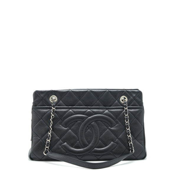 Chanel CC Logo Tote Bag Caviar Black SHW