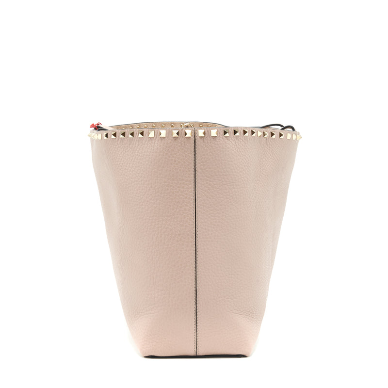 Valentino Large Rock-stud Leather Tote Pale Pink