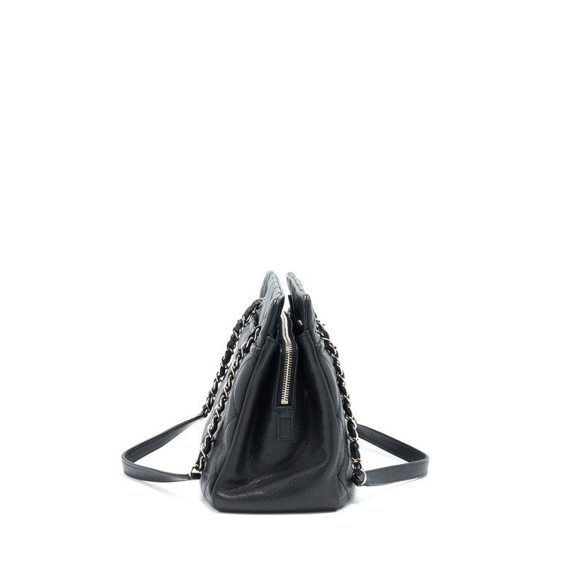 Chanel CC Logo Tote Bag Caviar Black SHW