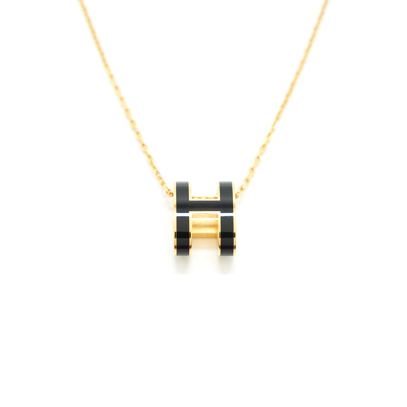 Hermes Pop H necklace Black GHW