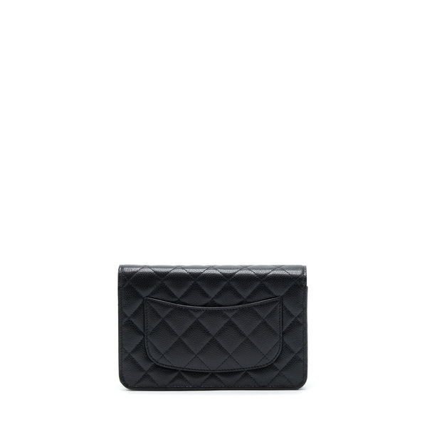 Chanel Classic Wallet On Chain Caviar Black LGHW (Microchip)