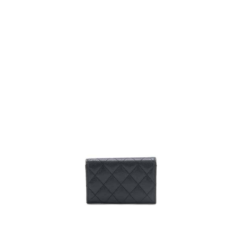 chanel caviar quilted flap card holder wallet black