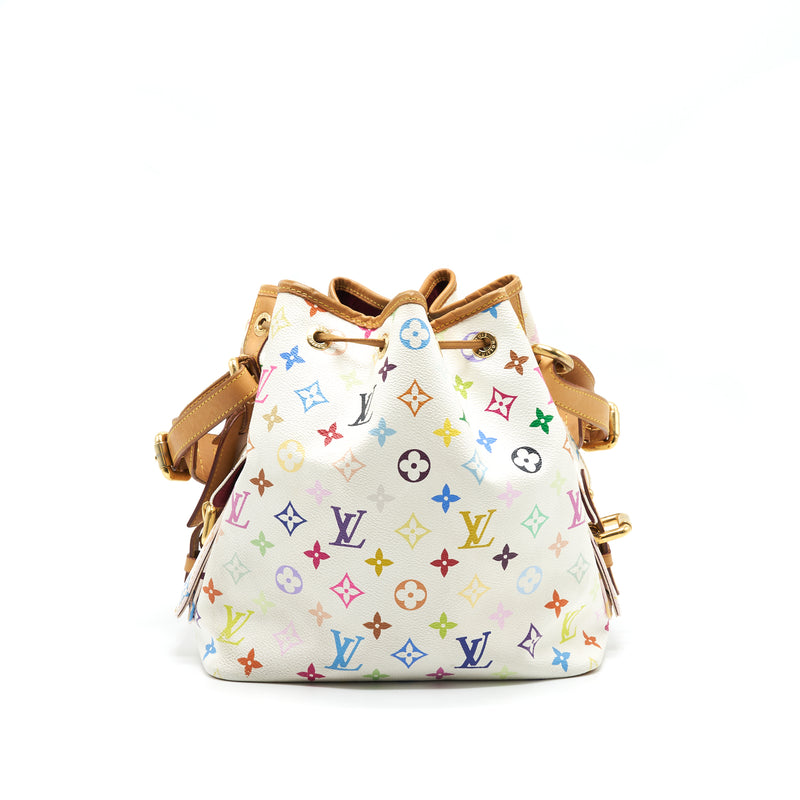 Louis Vuitton White Multicolor Canvas Petit Noe Bag
