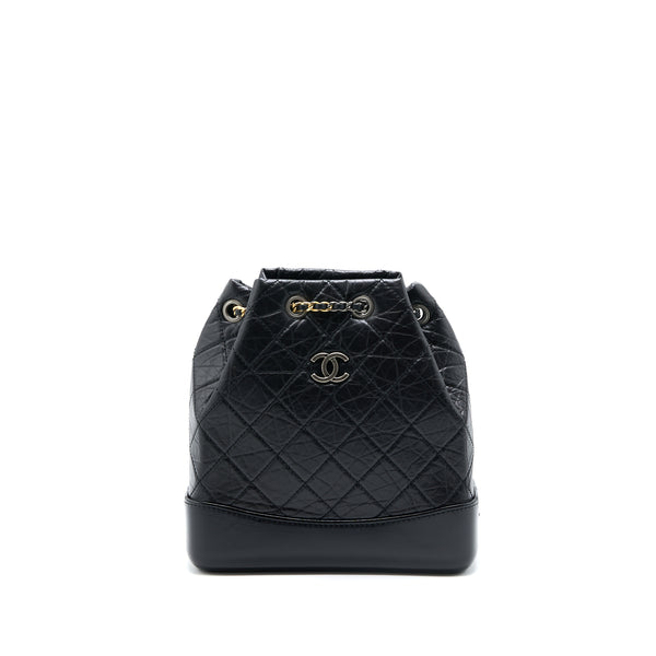 Chanel Small Gabrielle Backpack Aged Calfskin Black Multicolour Hardware (Microchip)