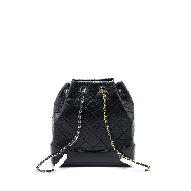 Chanel Small Gabrielle Backpack Aged Calfskin Black Multicolour Hardware (Microchip)