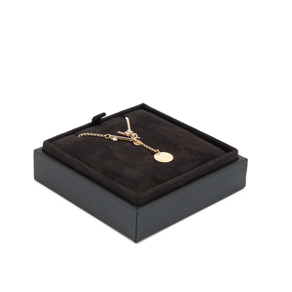Hermes Ex-Libris Pendant, Small Model Rose Gold With A Diamond