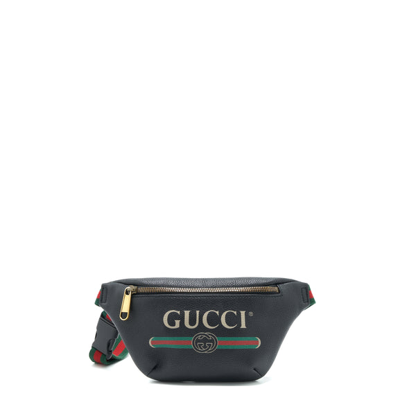 Gucci Mini Gucci Print Belt Bag Black GHW