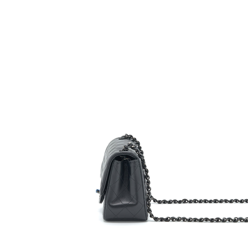 Chanel Mini Square Flap Bag Lambskin So Black