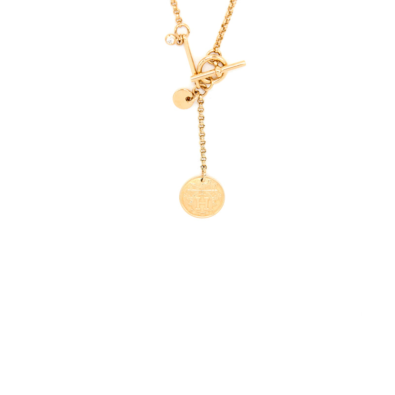 Hermes Ex-Libris Pendant, Small Model Rose Gold With A Diamond