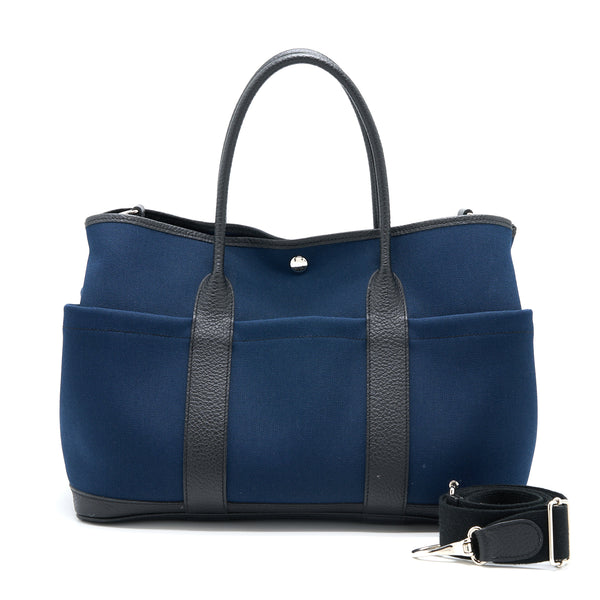 Hermes Garden Party 36 Pockets Negonda/Canvas Bleu Marine/Black SHW Stamp X