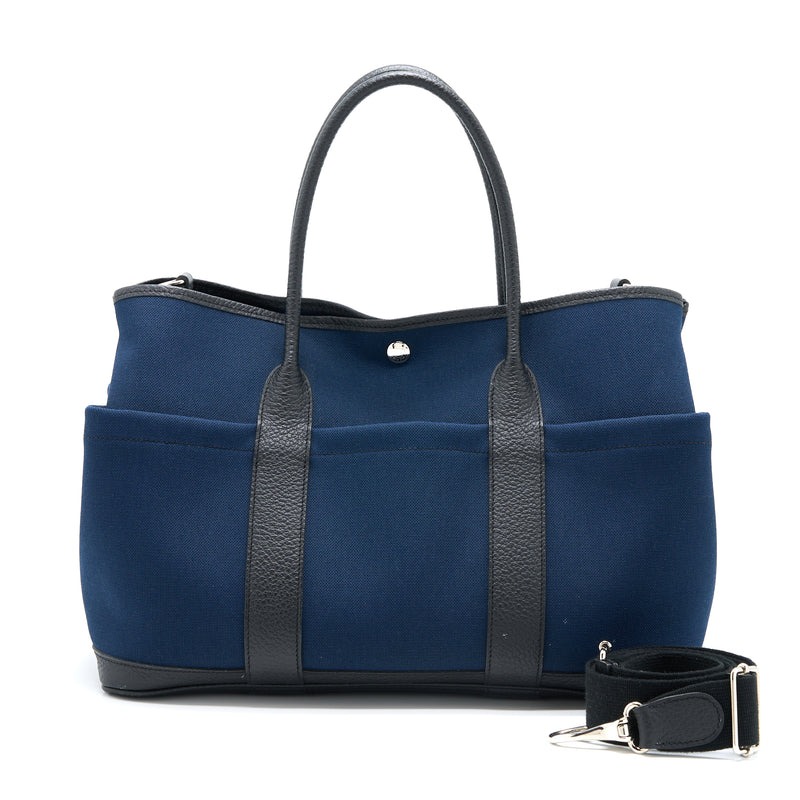 Hermes Garden Party 36 Pockets Negonda/Canvas Bleu Marine/Black SHW Stamp X