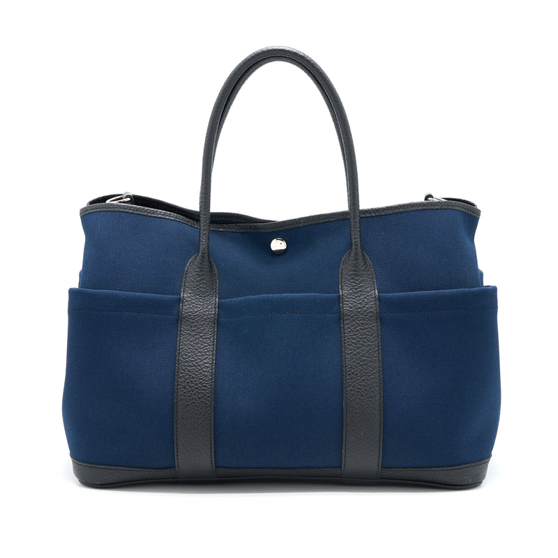 Hermes Garden Party 36 Pockets Negonda/Canvas Bleu Marine/Black SHW Stamp X