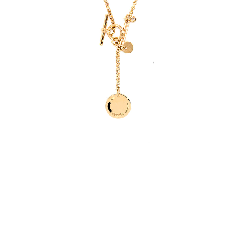 Hermes Ex-Libris Pendant, Small Model Rose Gold With A Diamond