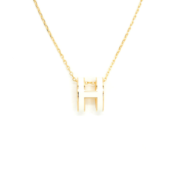 Hermes Pop H Pendant Blanc GHW