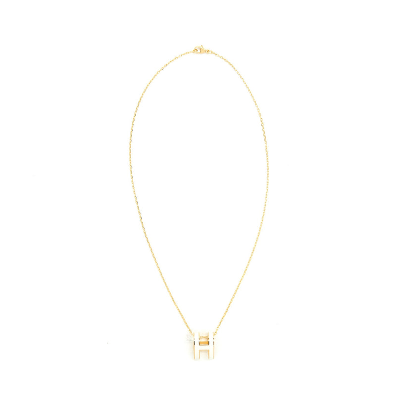 Hermes Pop H Pendant Blanc GHW