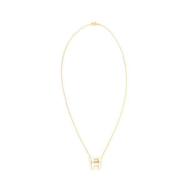 Hermes Pop H Pendant Blanc With GHW
