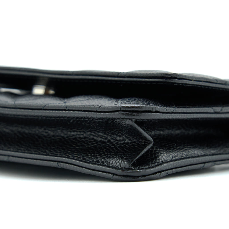 Chanel Classic Wallet On Chain Caviar Black SHW (Microchip)
