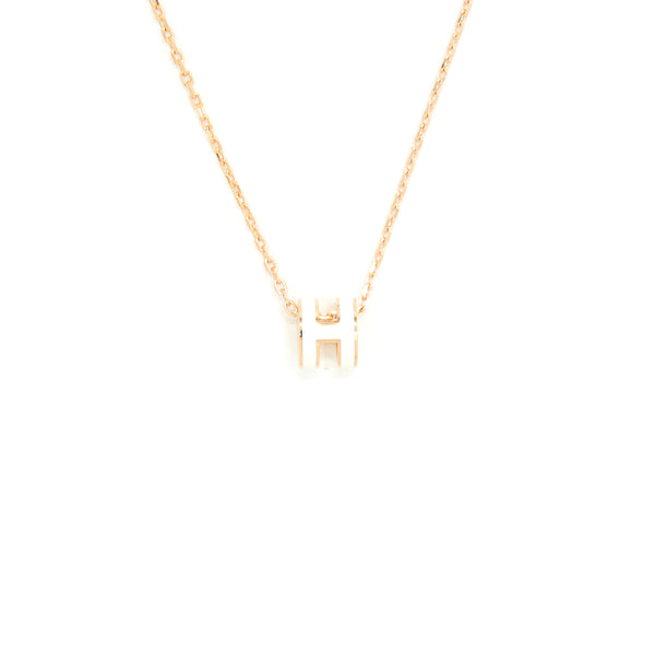 Hermes Mini Pop H Pendant Blanc RGHW