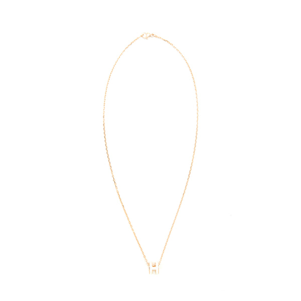 Hermes Mini Pop H Pendant Blanc RGHW