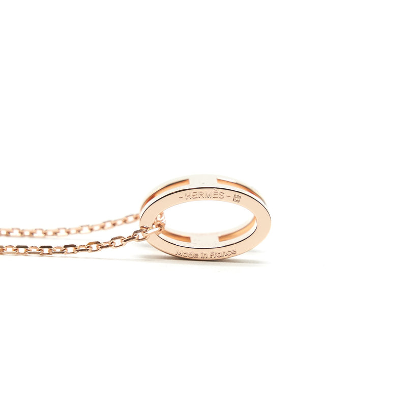 Hermes Pop H Necklace Marron Glace RGHW