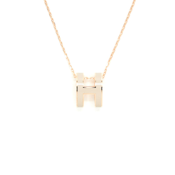 Hermes Pop H Necklace Marron Glace RGHW