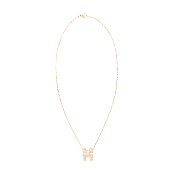 Hermes Pop H Necklace Marron Glace RGHW