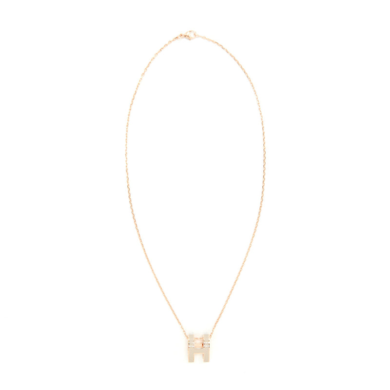 Hermes Pop H Necklace Marron Glace RGHW