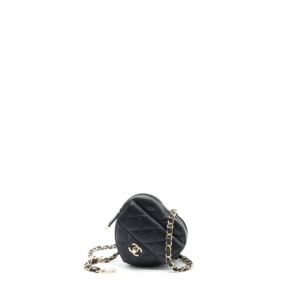 Chanel 22S Heart Belt Bag Lambskin Black LGHW