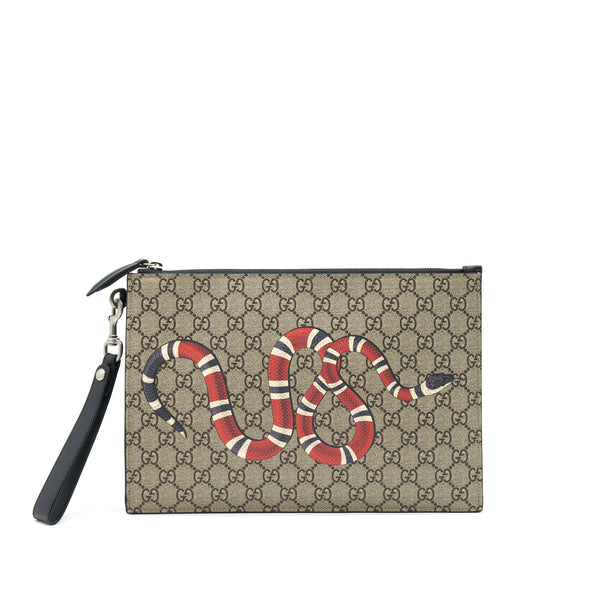 GUCCI MEN'S SNAKE MOTIF CLUTCH