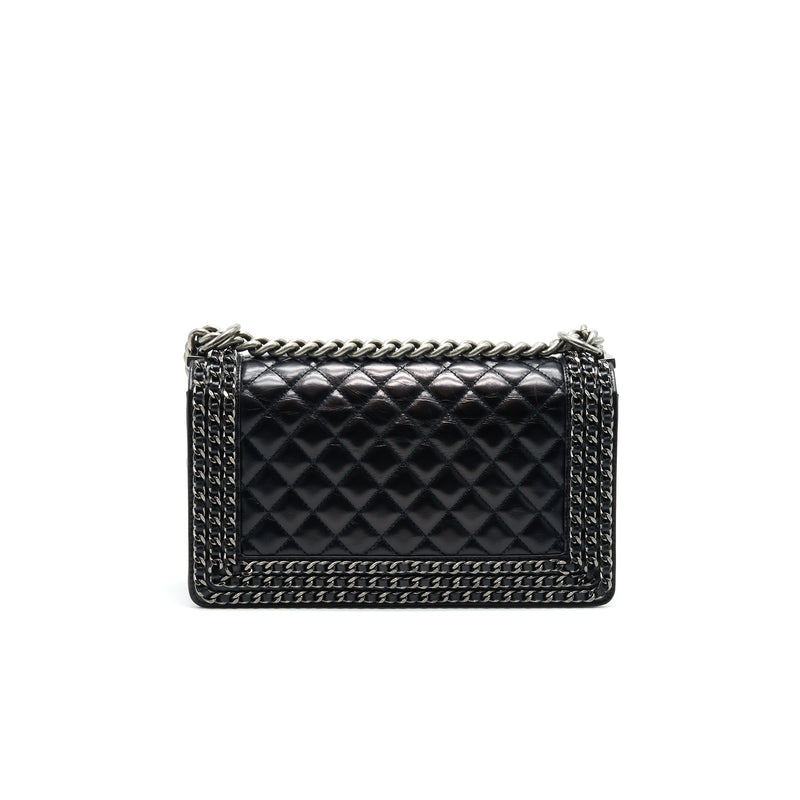 Chanel Old Medium Leboy Bag with Chain Edge Black