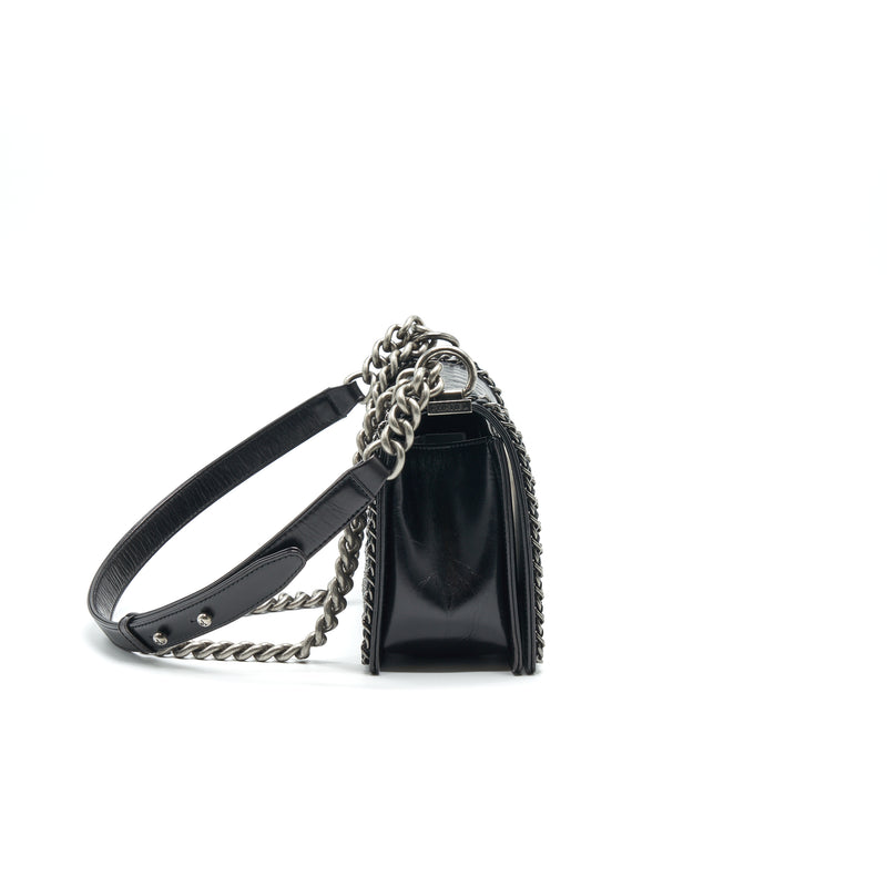 Chanel Old Medium Leboy Bag with Chain Edge Black