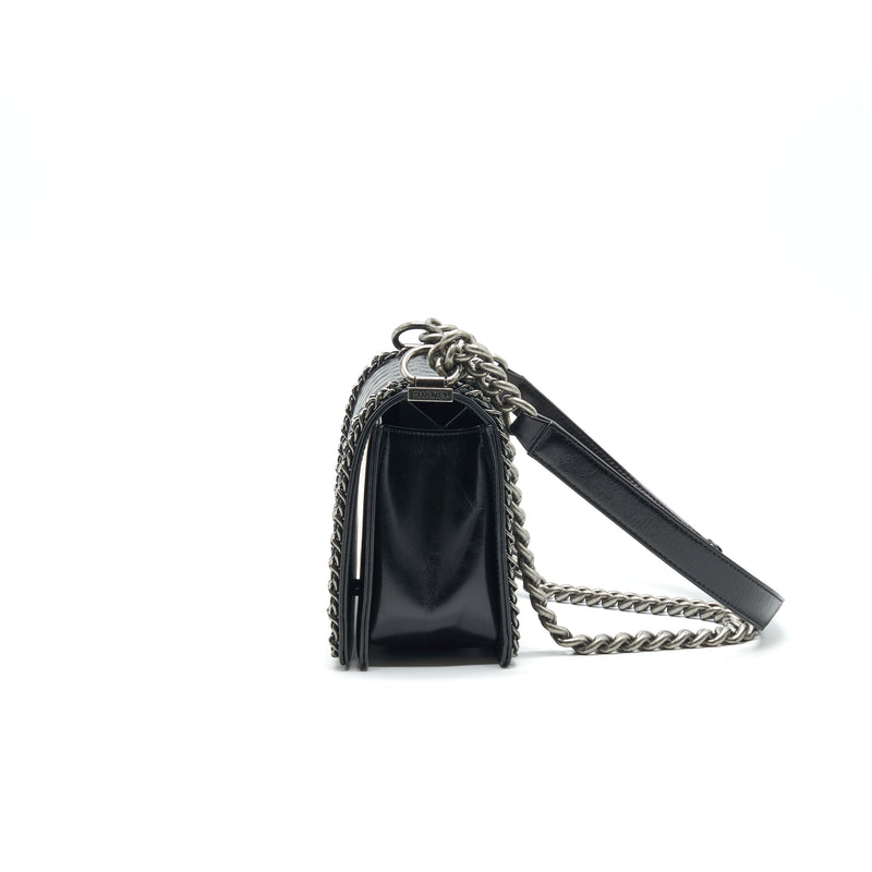 Chanel Old Medium Leboy Bag with Chain Edge Black