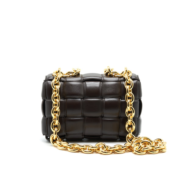 Bottega Veneta Cassette Bag with Chain Brown GHW