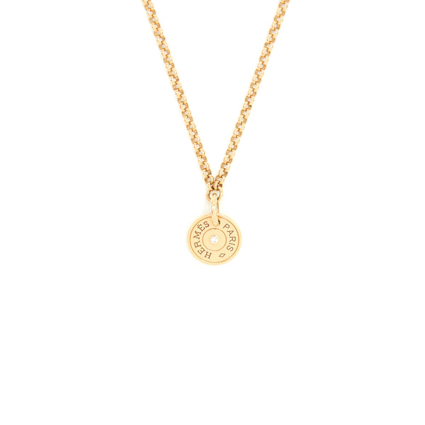 Hermes Gambade Pendant Rose Gold with Dimond