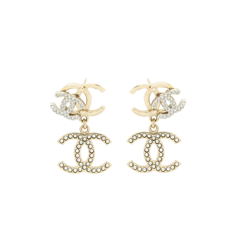 Chanel Logos Earrings With Pearls And Crystal LGHW