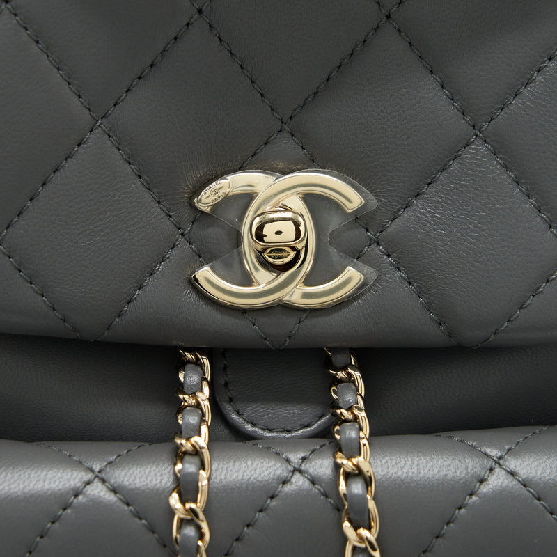 Chanel Mini Duma Backpack Lambskin Grey LGHW (Microchip)