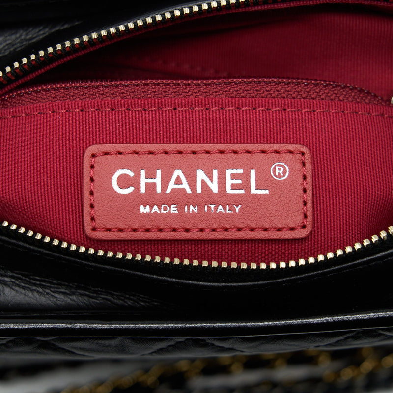 Chanel Small Gabrielle Hobo Bag Calfskin Black With Multicolour Hardware (Microchip)