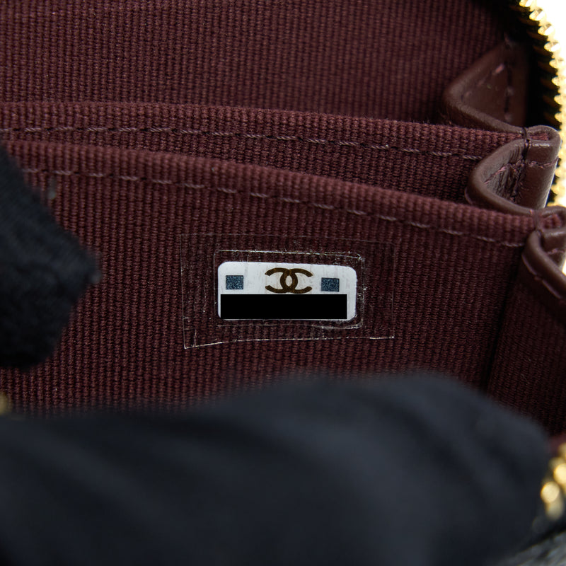 Chanel Zip Small Card Holder Caviar black GHW
