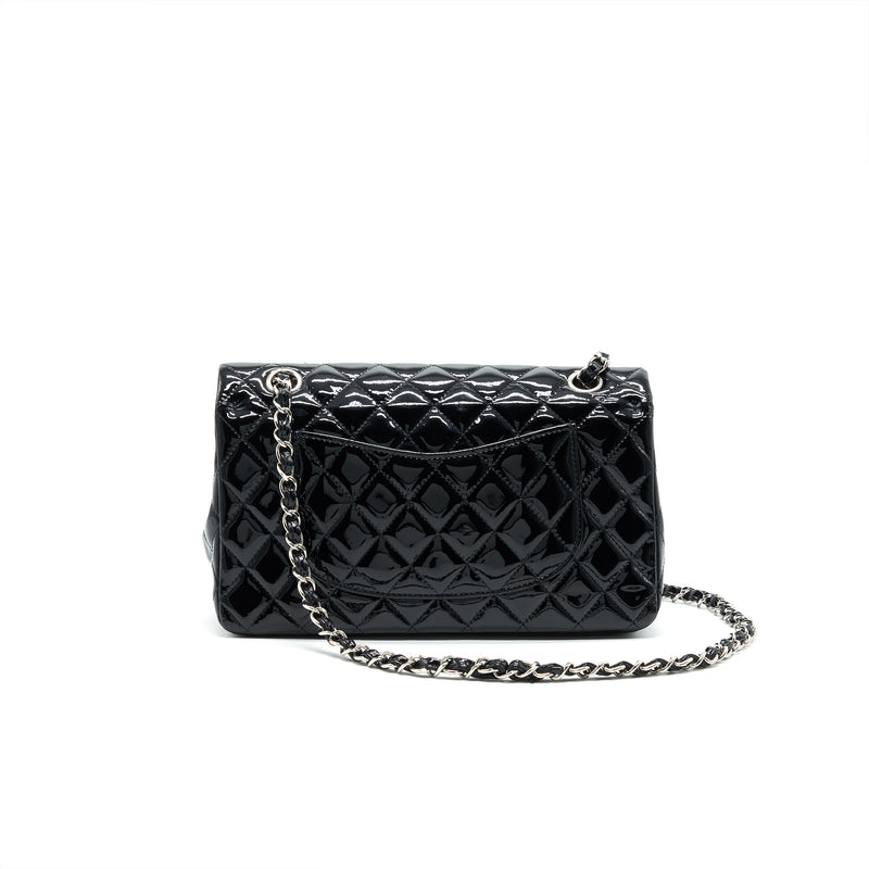 Chanel Patent Leather Medium Classic Double Flap bag Black SHW