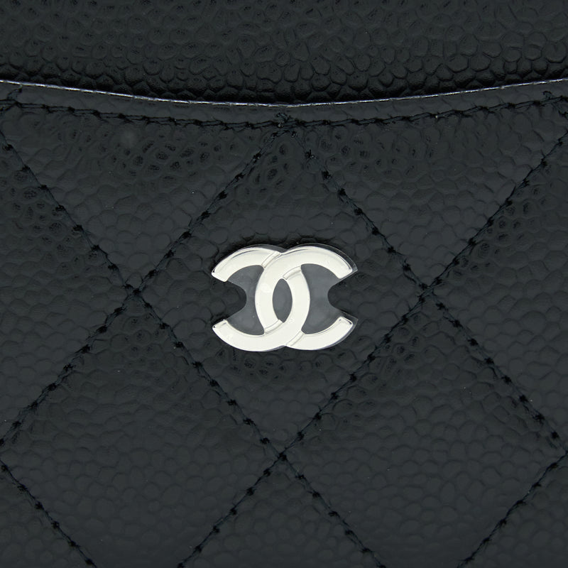 Chanel Classic Card Holder Caviar Black SHW
