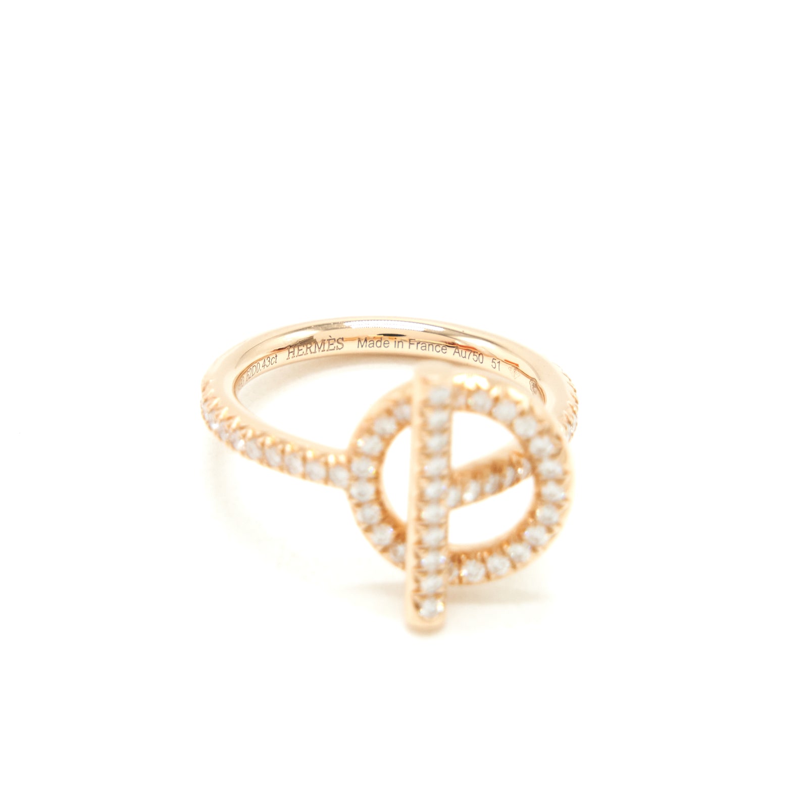 Hermes Echappee ring rose gold diamonds【関税込】 Hermes Echappee PM Ring 18K Rose Gold & Diamonds