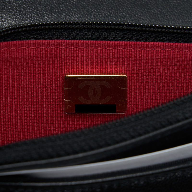 Chanel 19 Wallet On Chain Lambskin Black With Multicolour Hardware (Microchip)