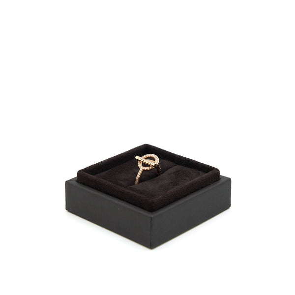 Hermes Size51 Echappee Hermes Ring, Small Model Rose Gold With Diamonds
