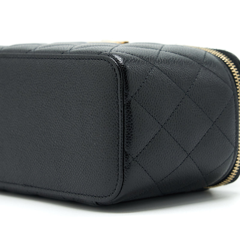 Chanel 22S Letter Top Handle Long Vanity Caviar Black GHW