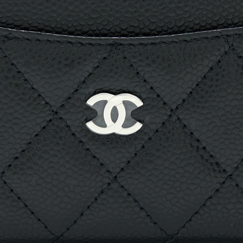 Chanel Classic Card Holder Caviar Black SHW