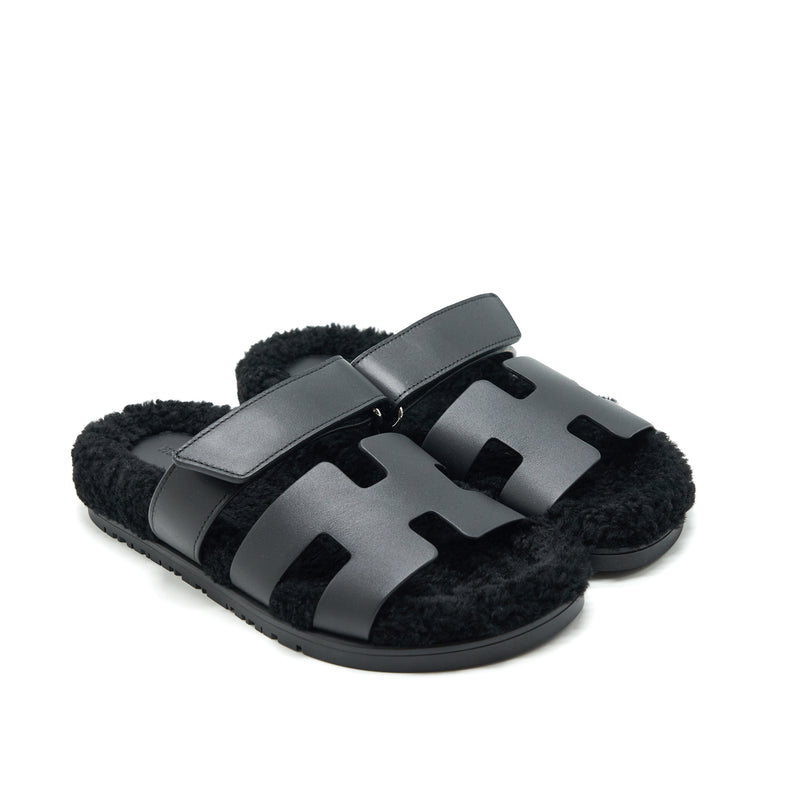 Hermes Size 37 Chypre Sandal Black