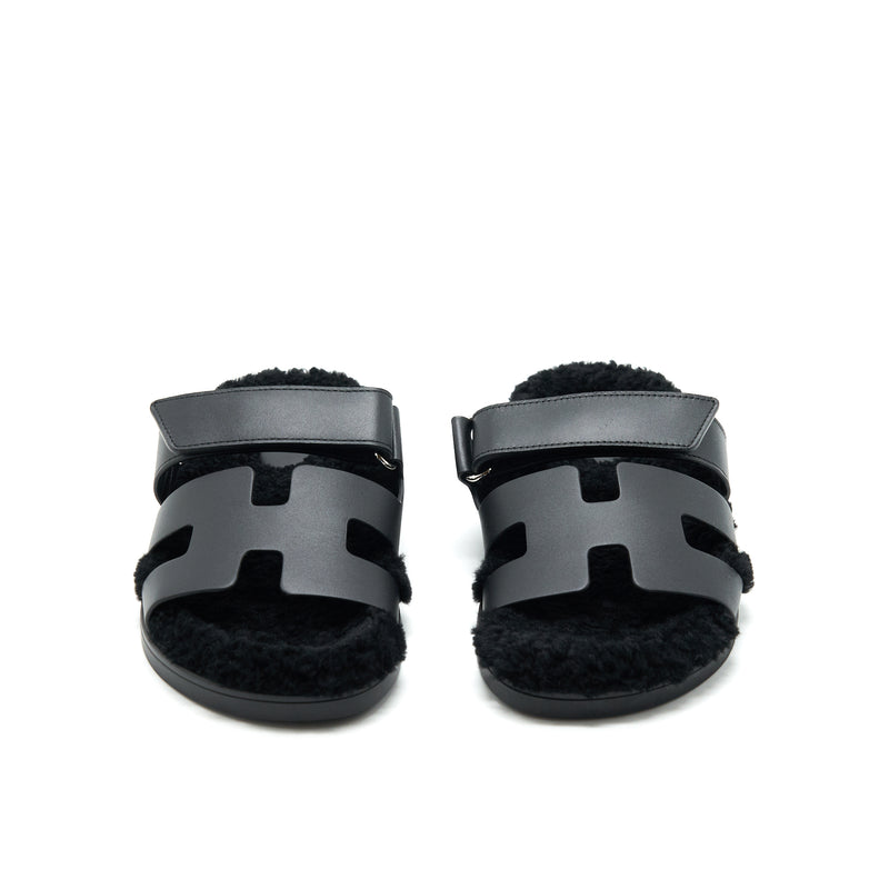 Hermes Size 37 Chypre Sandal Black