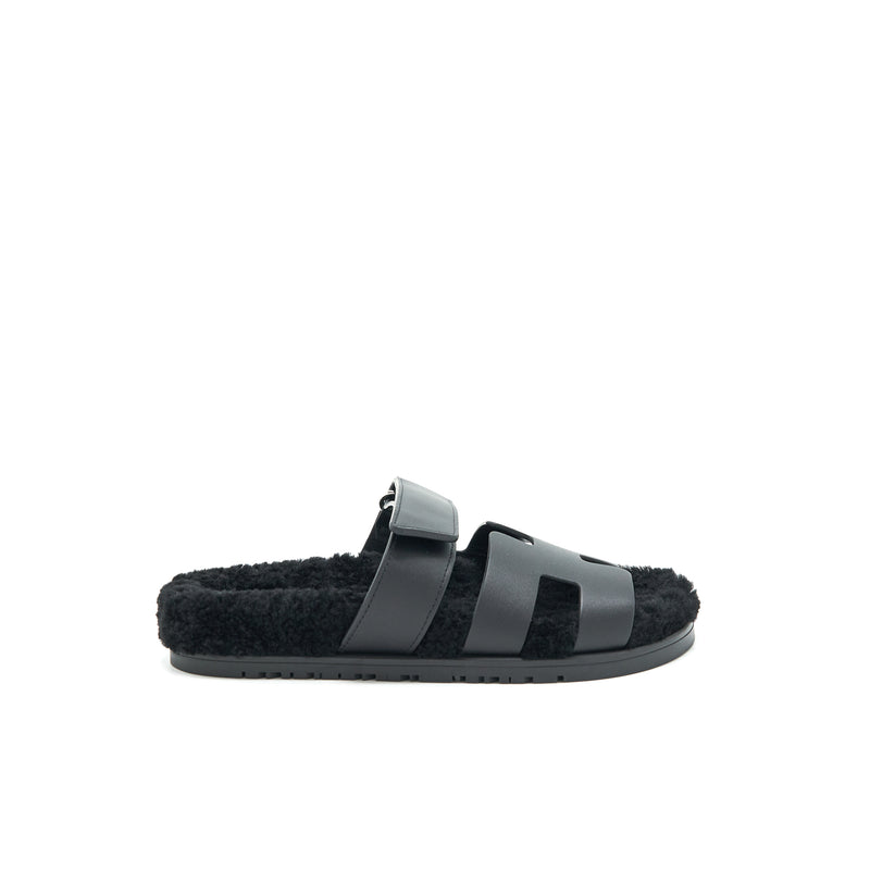 Hermes Size 37 Chypre Sandal Black